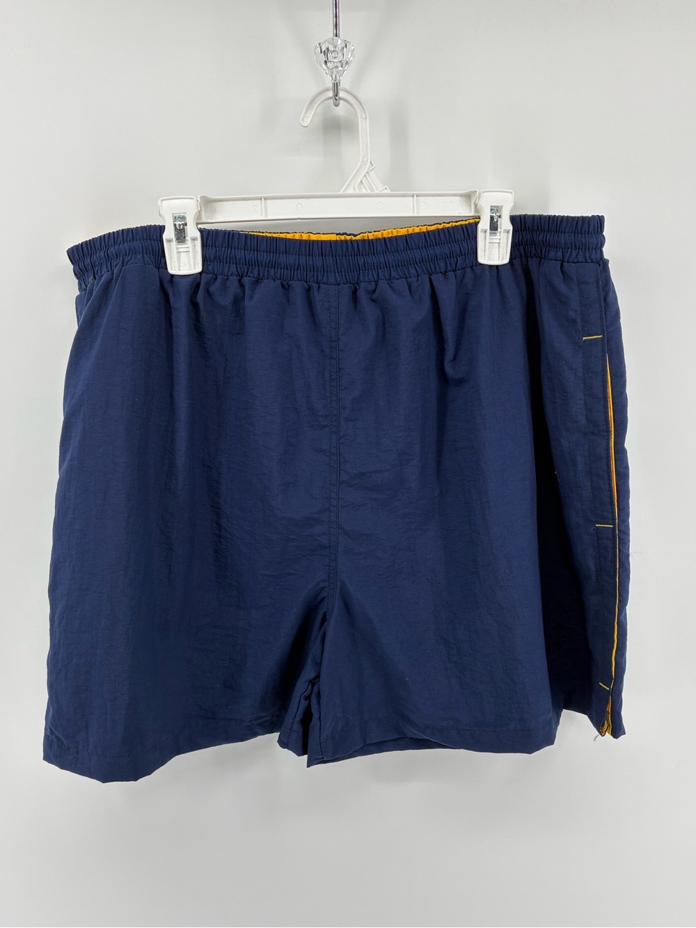 Vintage Key Largo Navy Athletic Swim/Running Shorts with Yellow Trim
